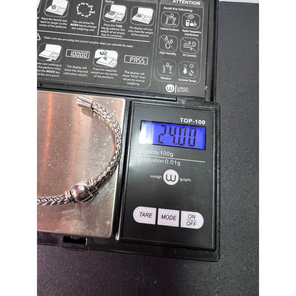 Sterling silver adjustable station cuff bracelet - Picture 11 of 11